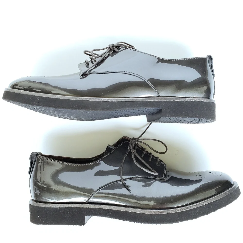 AGL Parker Charcoal Patent Oxfords Size 8.5 - Picture 4 of 7
